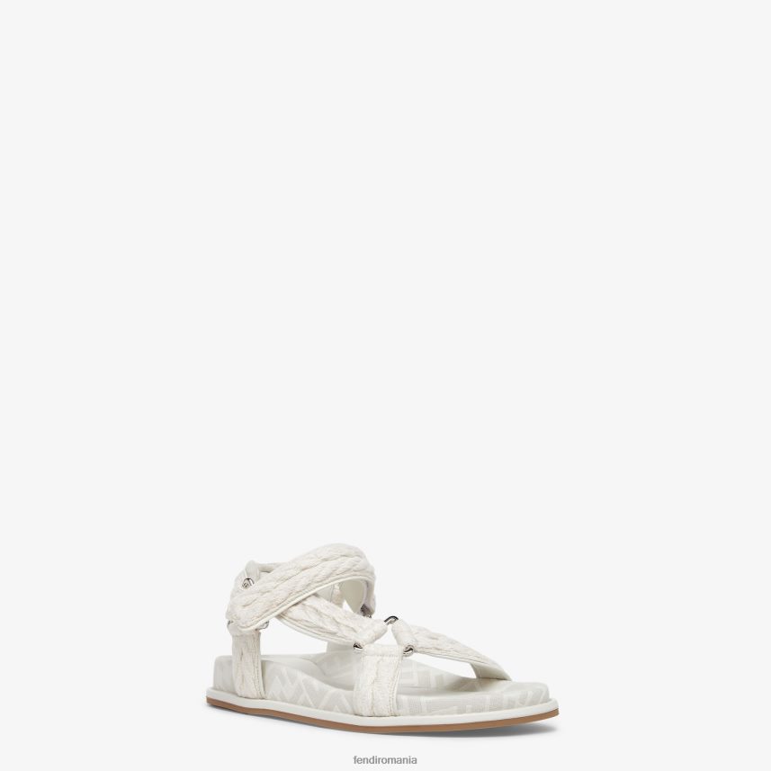 sandale din stofa bej Fendi femei încălţăminte 86084L1297