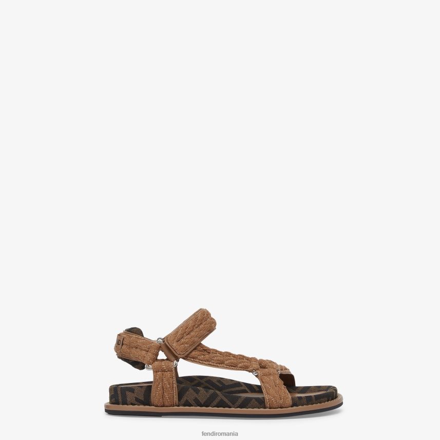 sandale din stofa maro Fendi femei încălţăminte 86084L1298