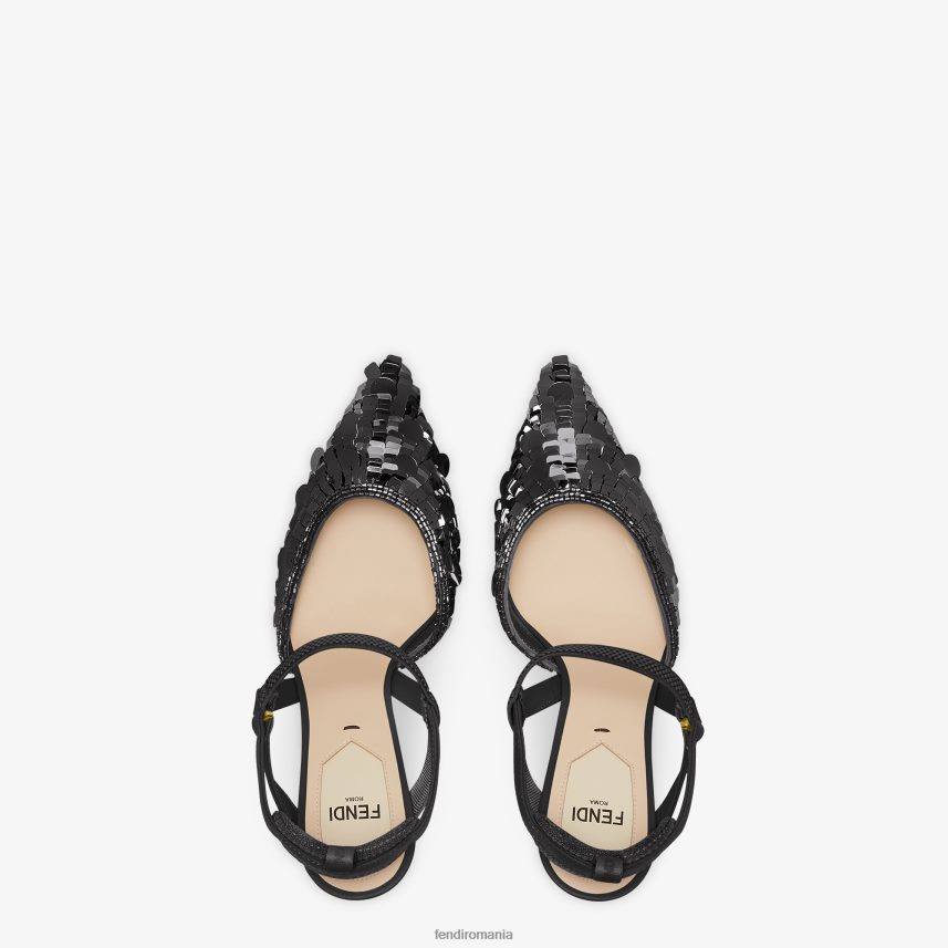 paiete cu toc înalt negru Fendi femei încălţăminte 86084L1379