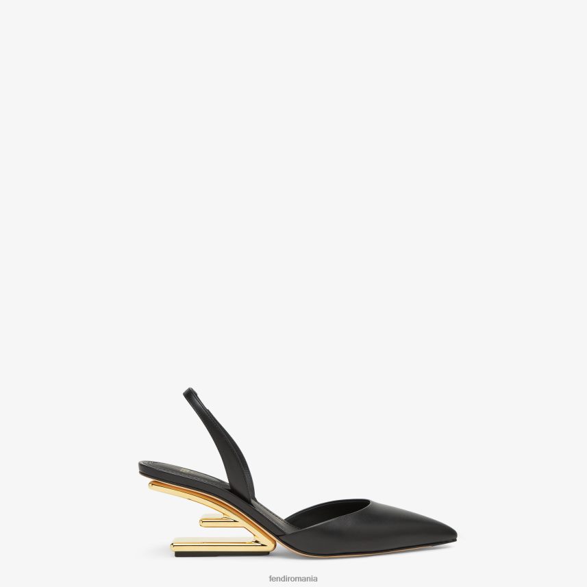 piele, slingback cu toc mediu negru Fendi femei încălţăminte 86084L1340