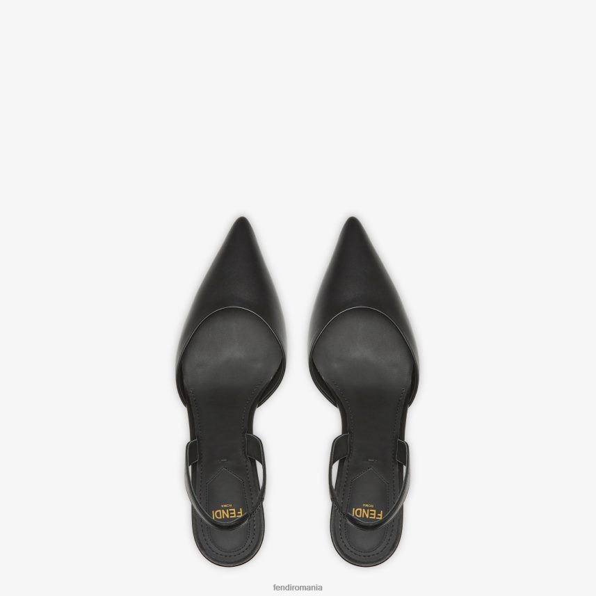 piele, slingback cu toc mediu negru Fendi femei încălţăminte 86084L1340