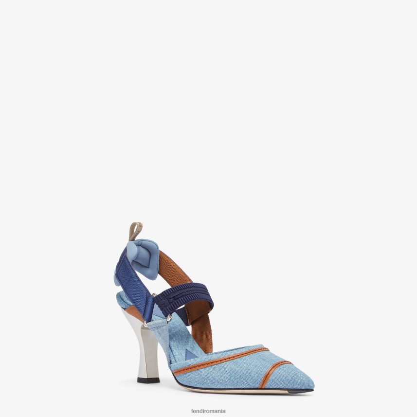 slingback cu toc înalt cu broderie multicolor Fendi femei încălţăminte 86084L1312