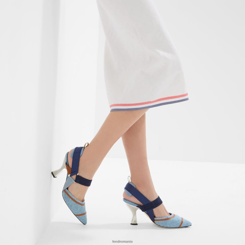 slingback cu toc înalt cu broderie multicolor Fendi femei încălţăminte 86084L1312