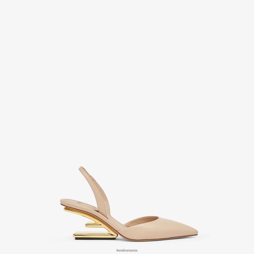 slingback din piele cu toc mediu bej Fendi femei încălţăminte 86084L1339