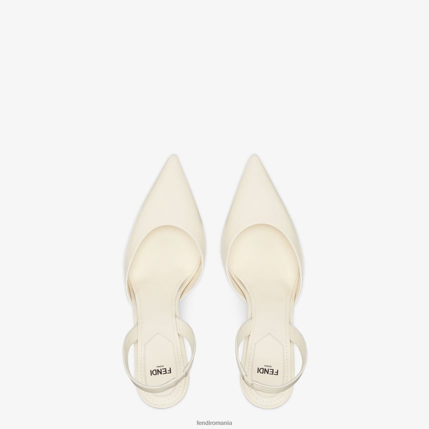 slingback din piele cu toc înalt alb Fendi femei încălţăminte 86084L1366
