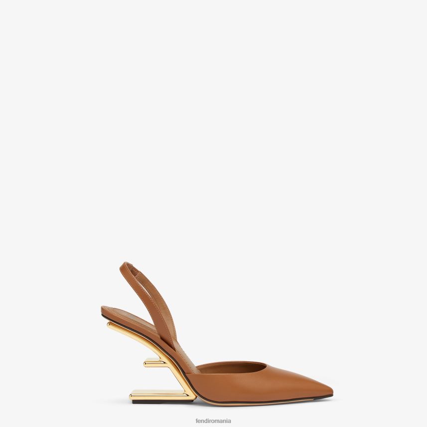 slingback din piele cu toc înalt maro Fendi femei încălţăminte 86084L1364