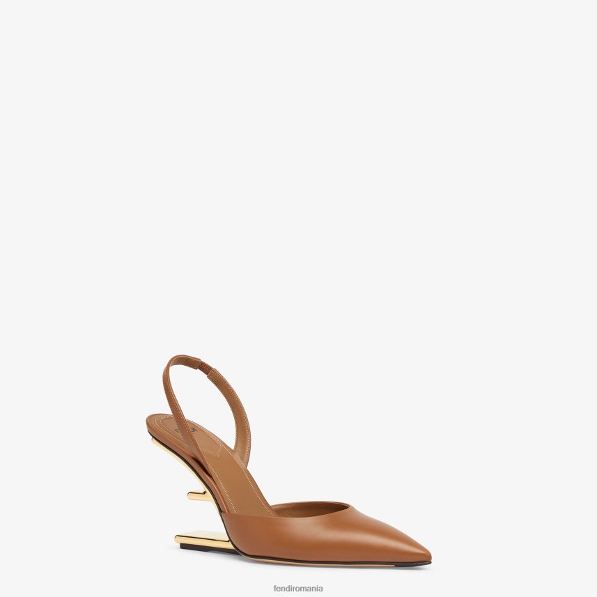 slingback din piele cu toc înalt maro Fendi femei încălţăminte 86084L1364