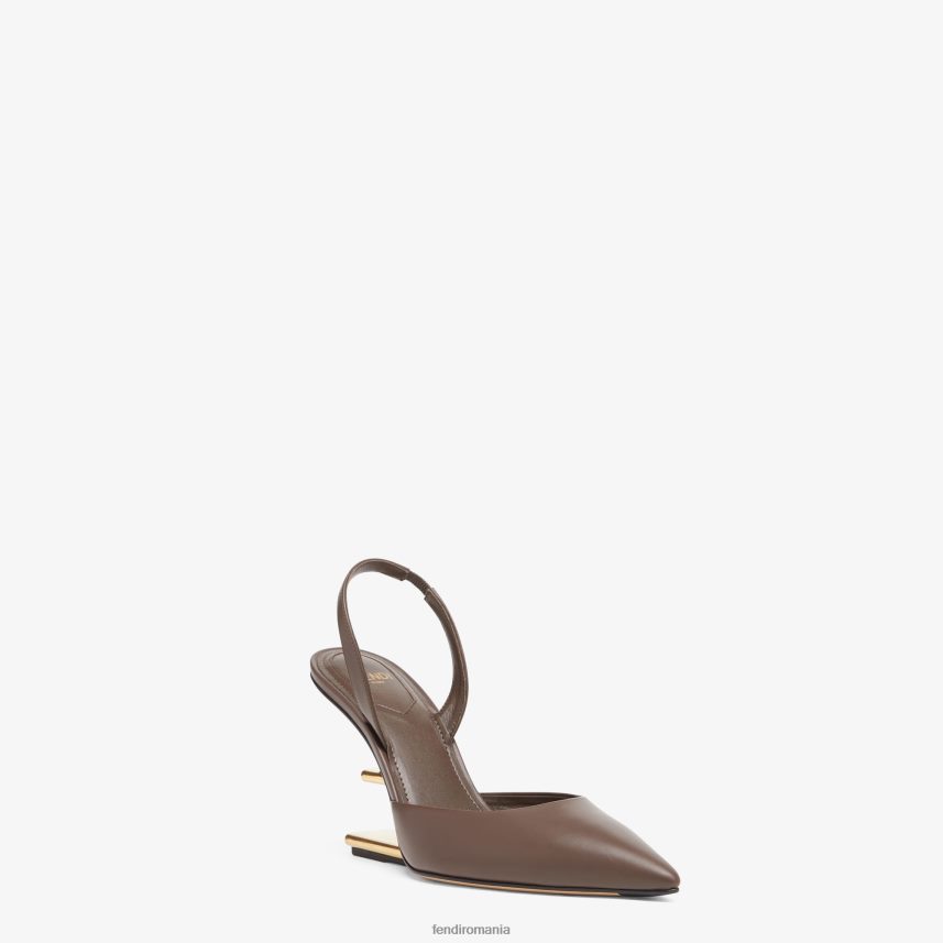slingback din piele cu toc înalt maro Fendi femei încălţăminte 86084L1365