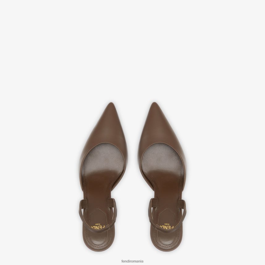 slingback din piele cu toc înalt maro Fendi femei încălţăminte 86084L1365