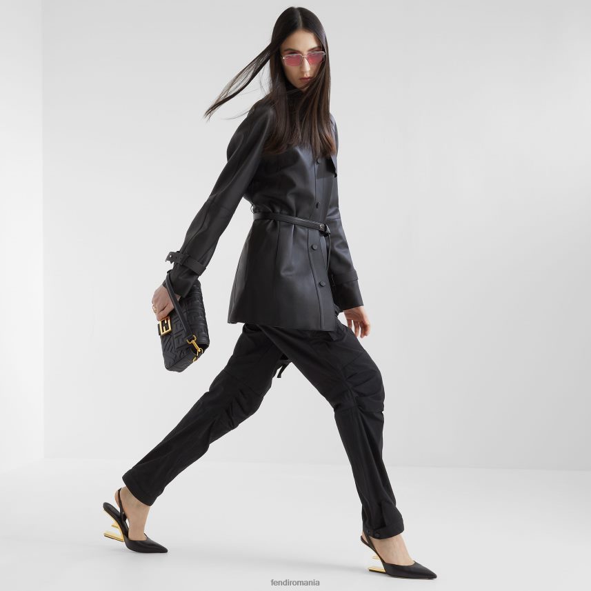 slingback din piele cu toc înalt negru Fendi femei încălţăminte 86084L1280