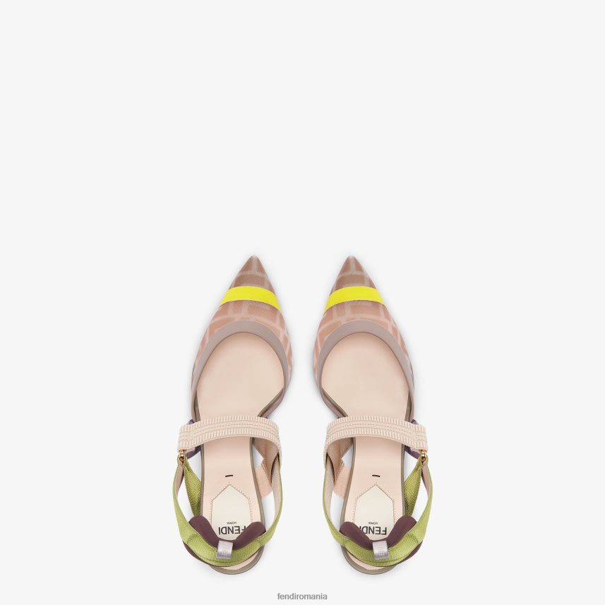 slingback din plasă cu toc mediu roz Fendi femei încălţăminte 86084L1382