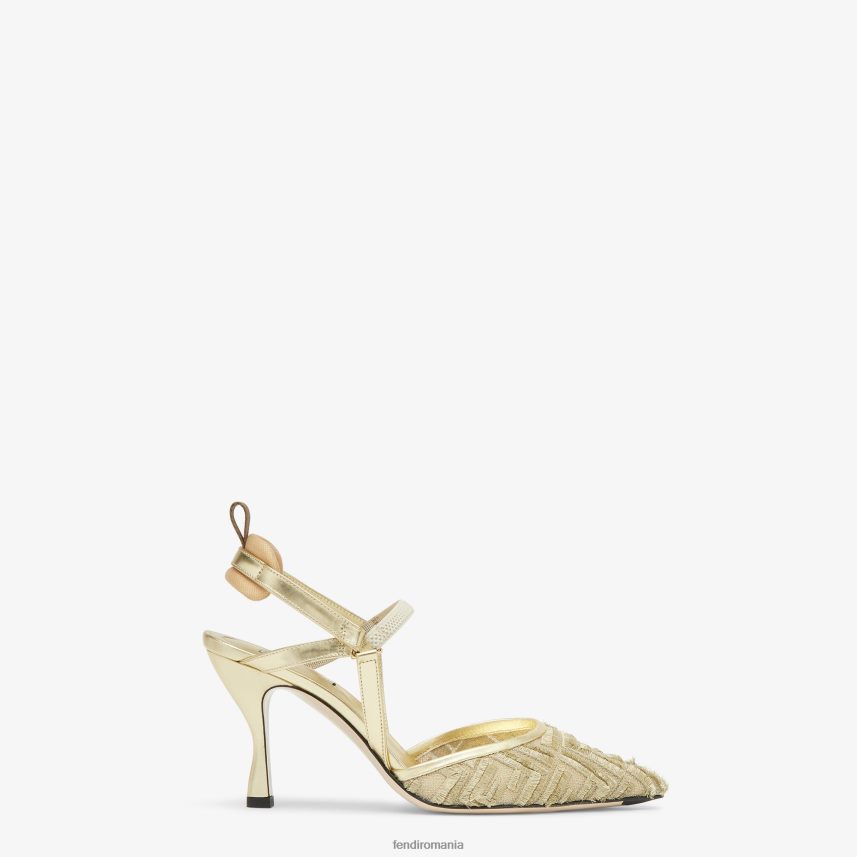 slingback din plasă cu toc înalt aur Fendi femei încălţăminte 86084L1346