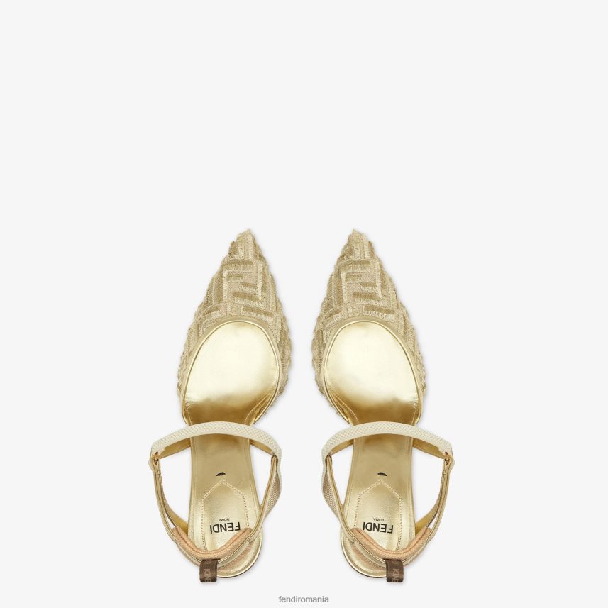 slingback din plasă cu toc înalt aur Fendi femei încălţăminte 86084L1346