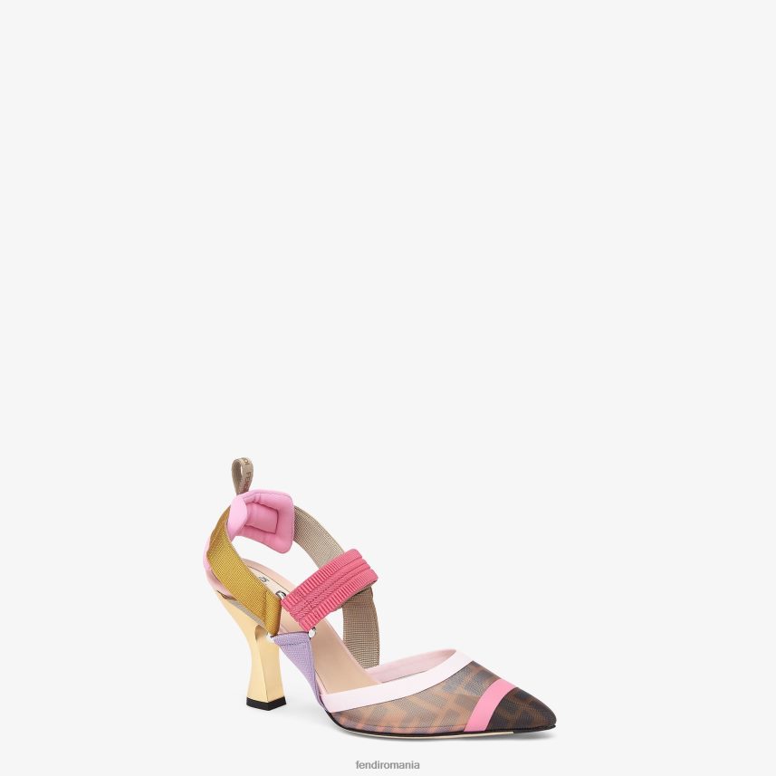 slingback din plasă cu toc înalt maro Fendi femei încălţăminte 86084L1392