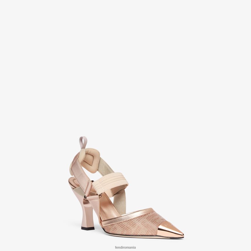 slingback din plasă cu toc înalt roz Fendi femei încălţăminte 86084L1324