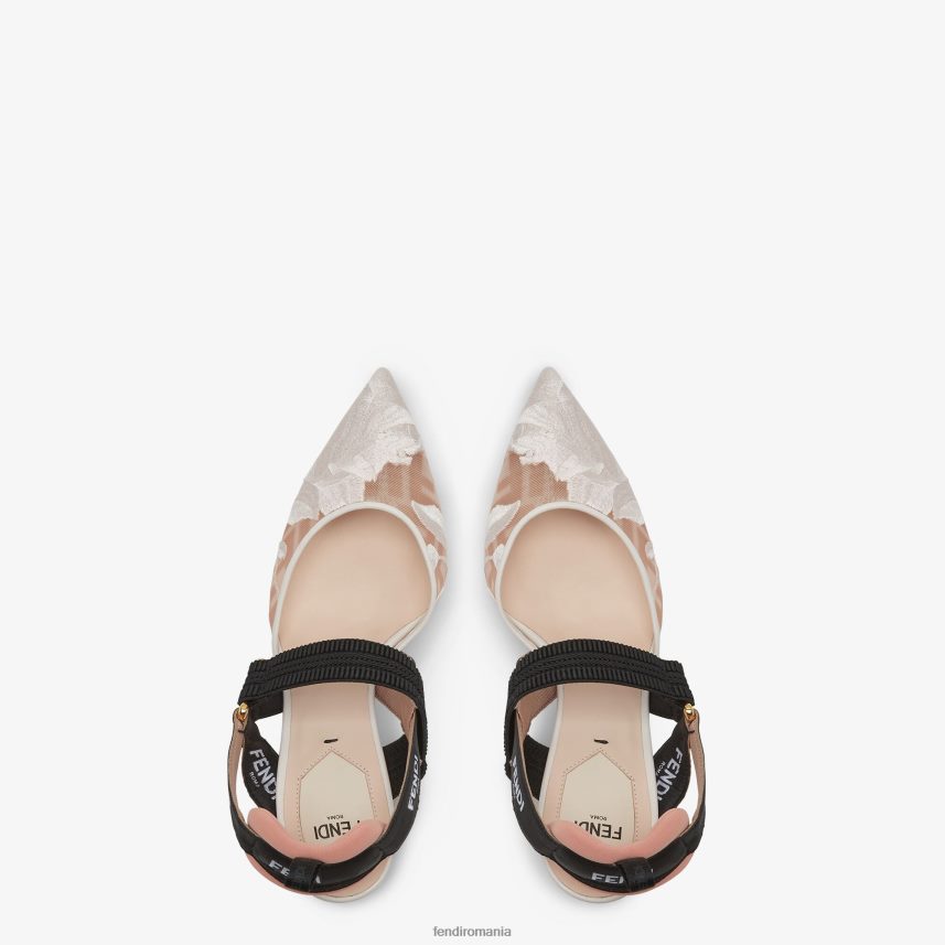 slingback din plasă cu toc înalt roz Fendi femei încălţăminte 86084L1325