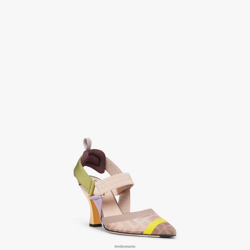 slingback din plasă cu toc înalt roz Fendi femei încălţăminte 86084L1383