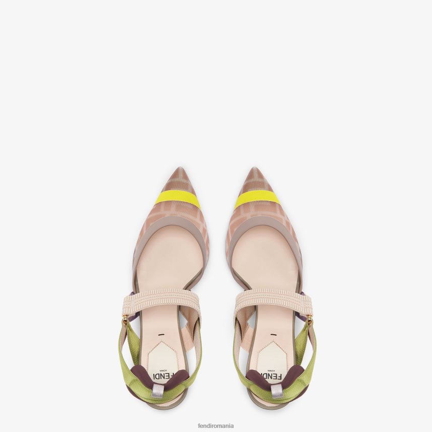 slingback din plasă cu toc înalt roz Fendi femei încălţăminte 86084L1383