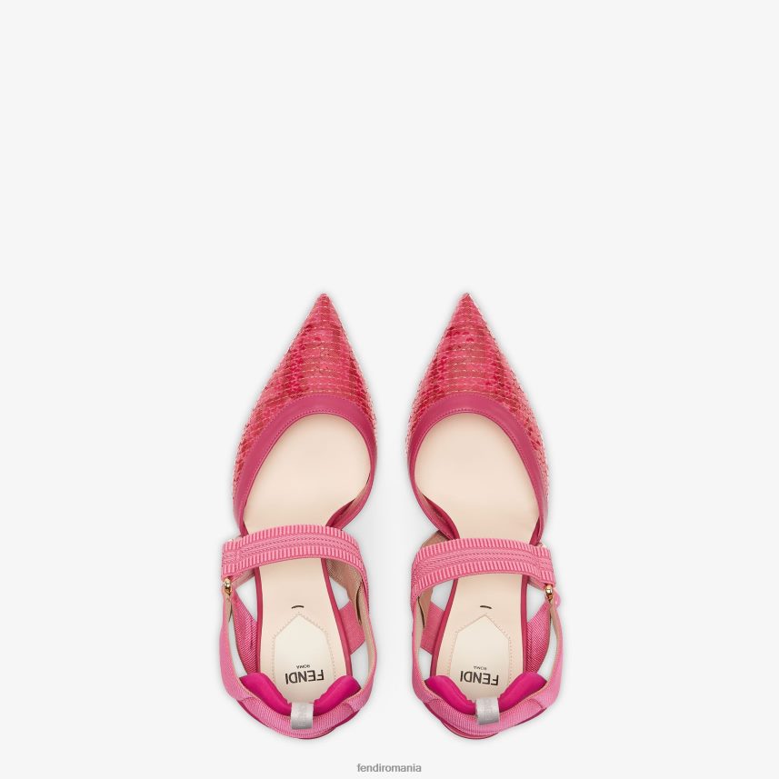 slingback din plasă cu toc înalt roz Fendi femei încălţăminte 86084L1403
