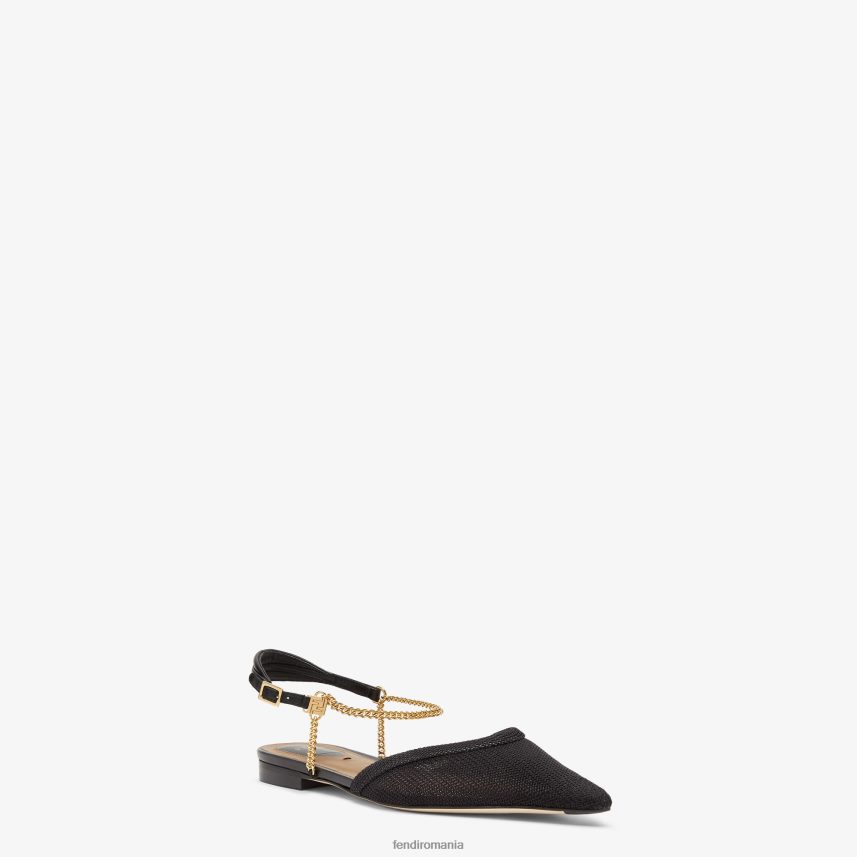 slingbacks din plasă negru Fendi femei încălţăminte 86084L1282