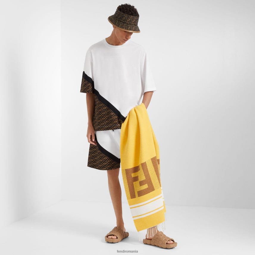 prosop de plajă din țesătură galben Fendi bărbați accesorii 86084L2075