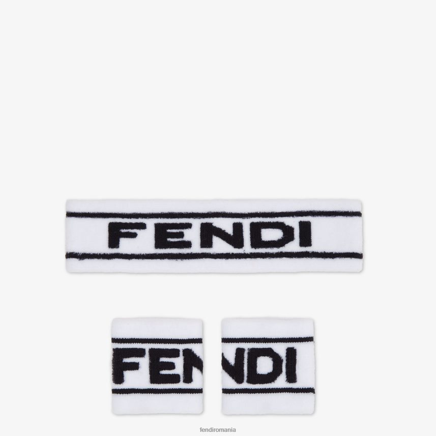 set de tenis terry alb Fendi bărbați accesorii 86084L2382