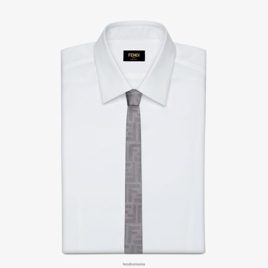 cravată de mătase gri Fendi bărbați accesorii 86084L2365