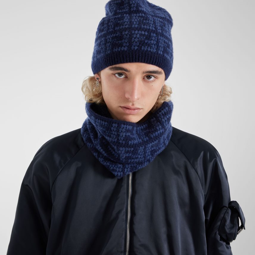 guler de cașmir albastru Fendi bărbați accesorii 86084L2463