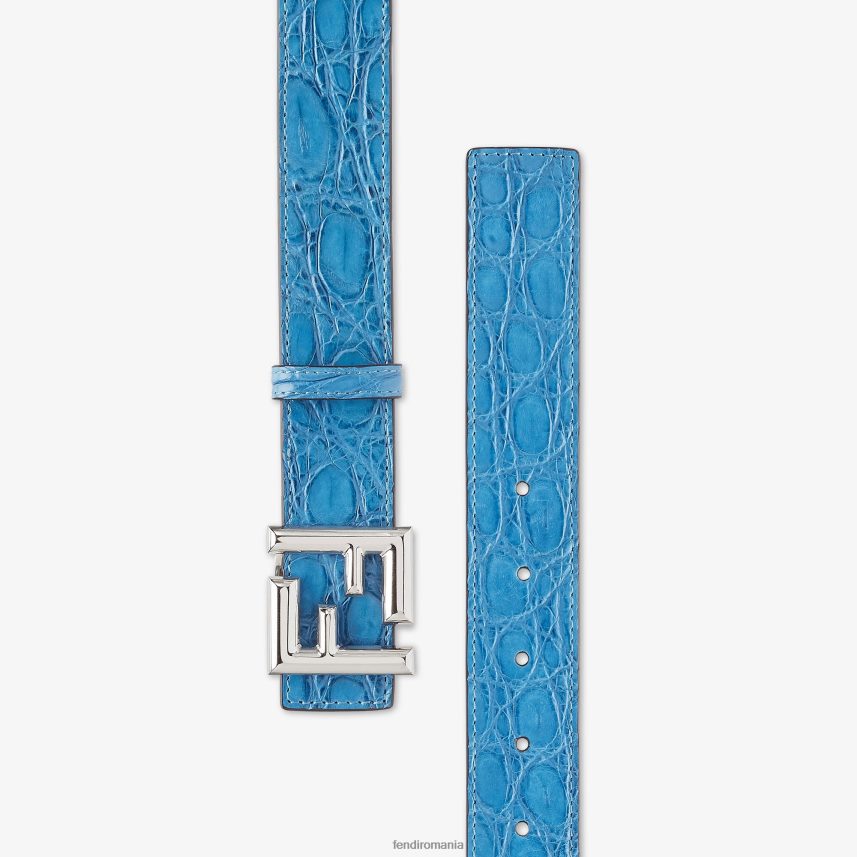 centura de caiman albastru deschis Fendi bărbați accesorii 86084L2437