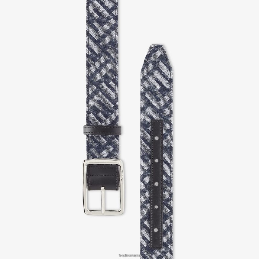 centura denim albastru deschis Fendi bărbați accesorii 86084L2424