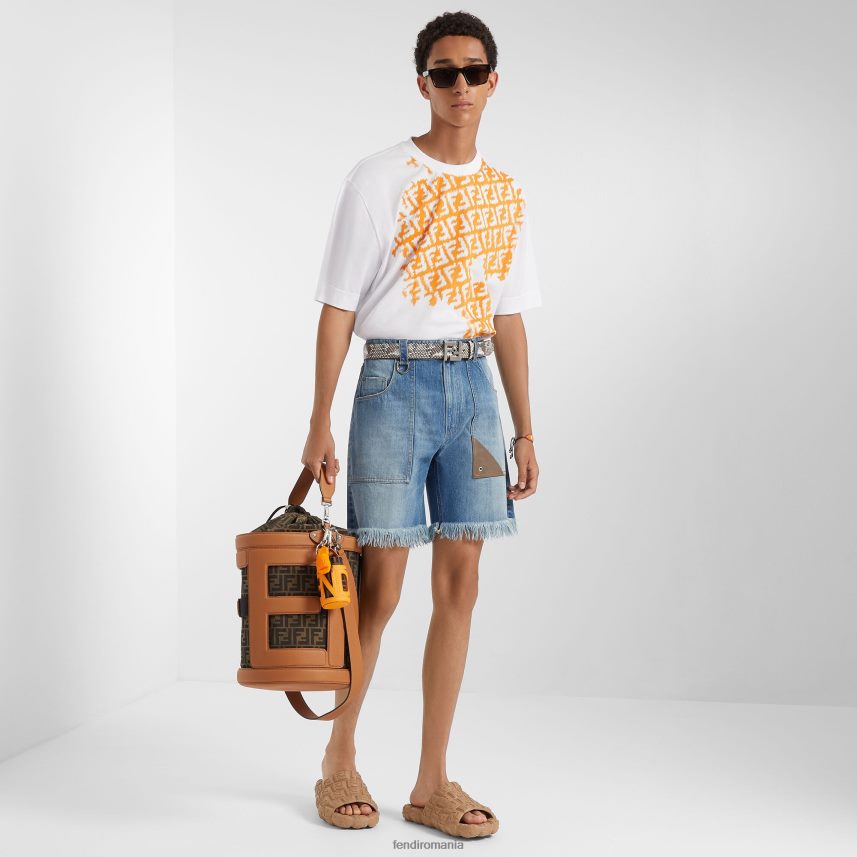 centura din piele de piton gri Fendi bărbați accesorii 86084L2425