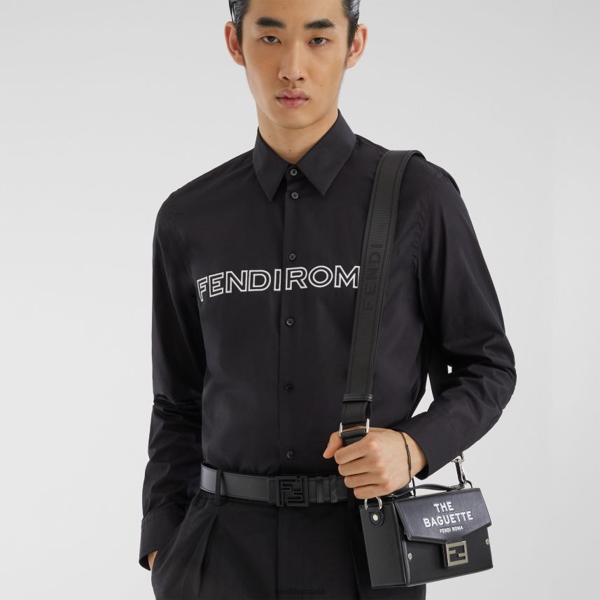 curea reversibilă din piele ff pătrată negru Fendi bărbați accesorii 86084L2377