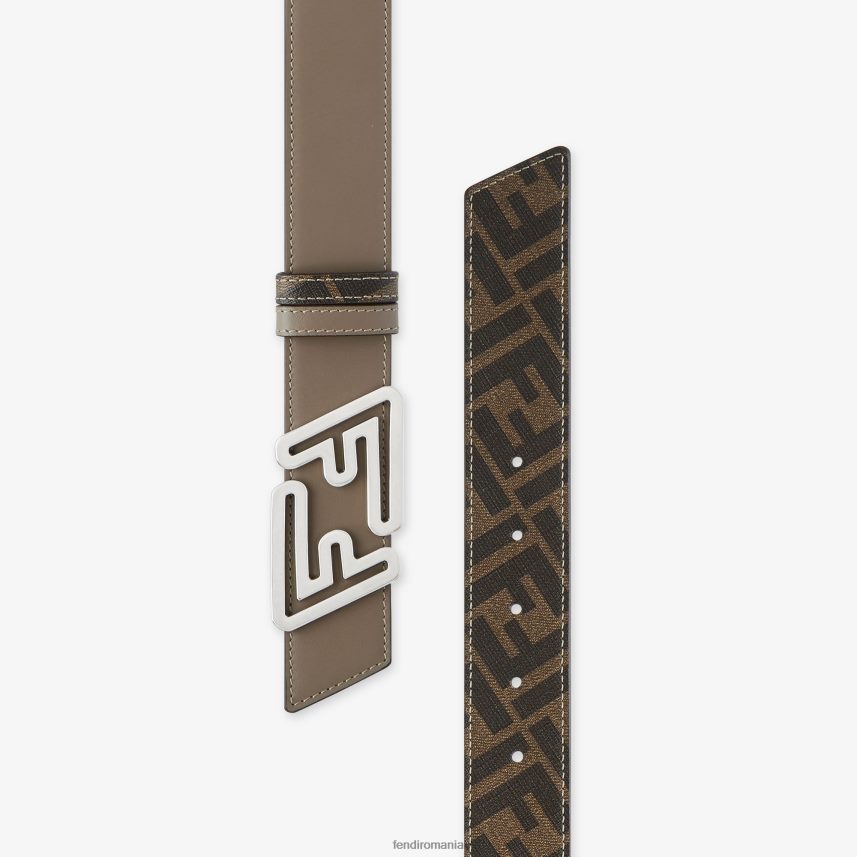 curea reversibilă din piele mai rapidă bej Fendi bărbați accesorii 86084L2449