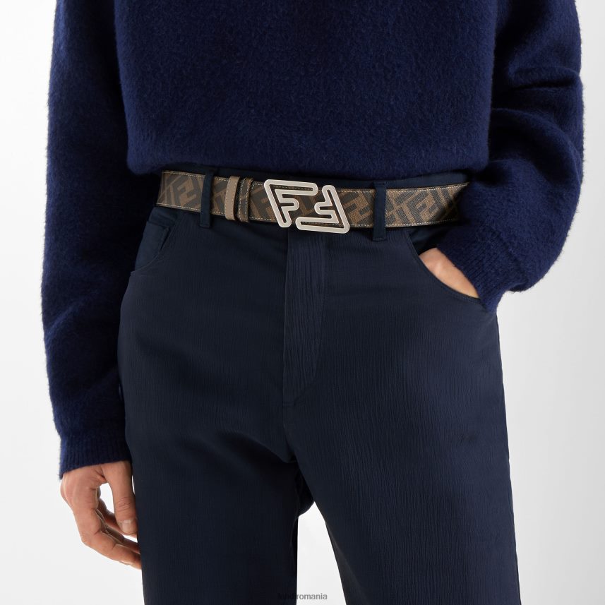 curea reversibilă din piele mai rapidă bej Fendi bărbați accesorii 86084L2449