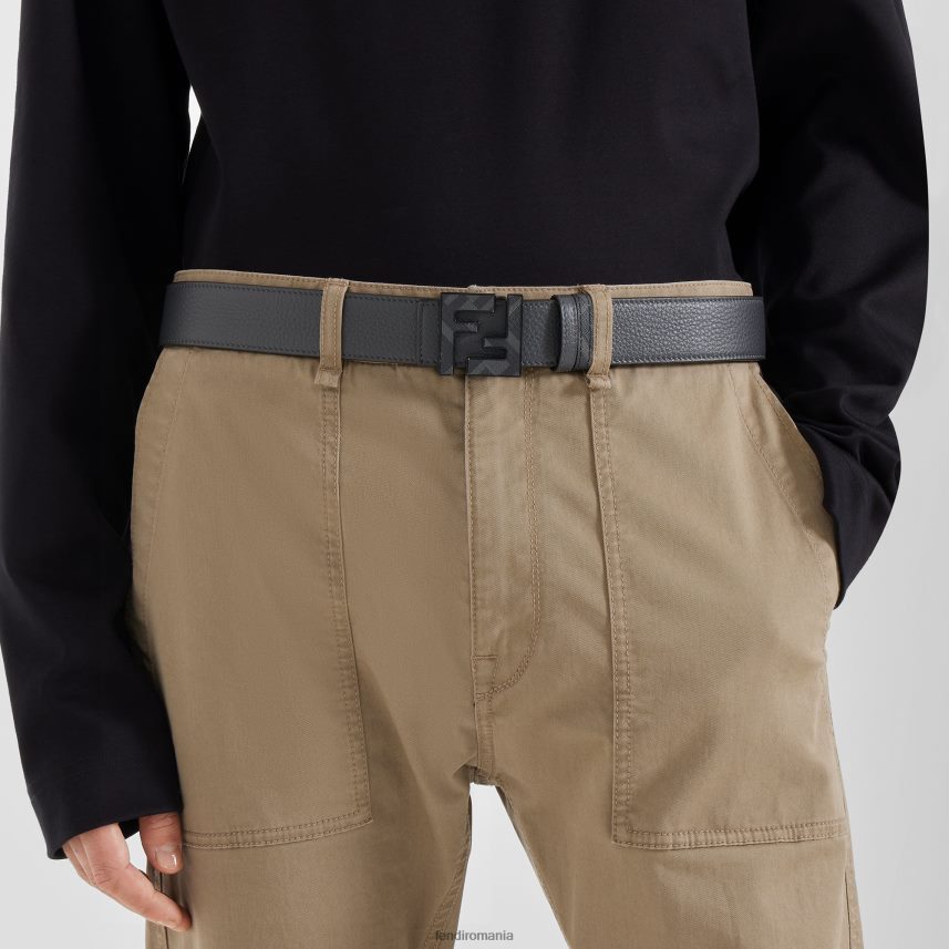 ff centura reversibila din piele gri Fendi bărbați accesorii 86084L2473
