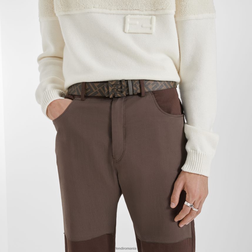 ff centura reversibila din piele gri Fendi bărbați accesorii 86084L2475