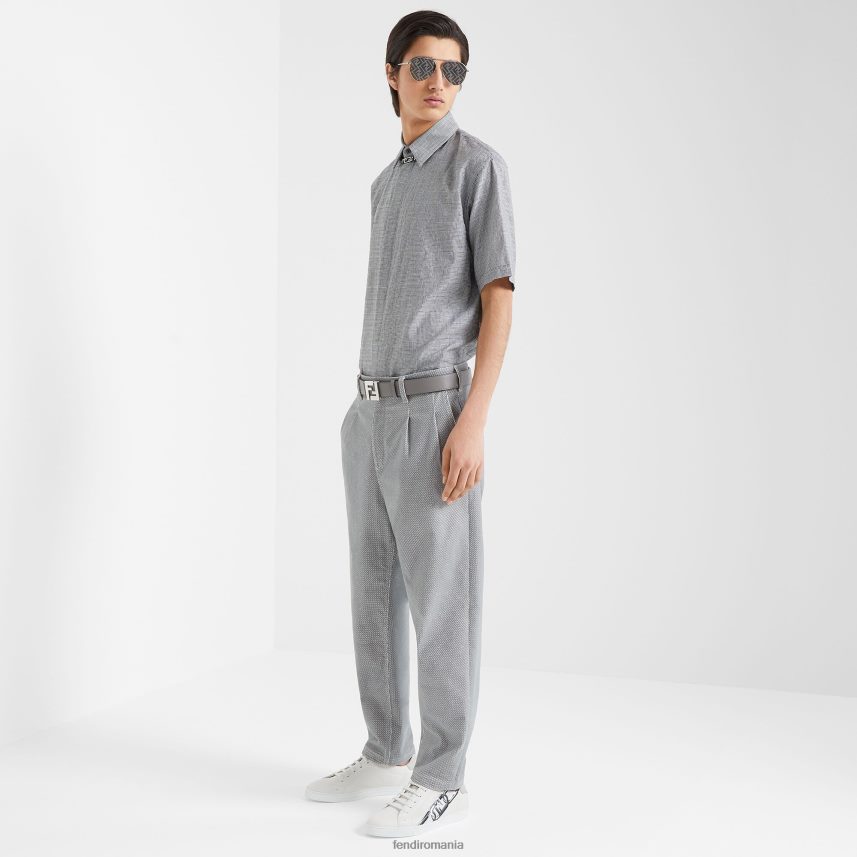 ff centura reversibila din piele gri Fendi bărbați accesorii 86084L2481