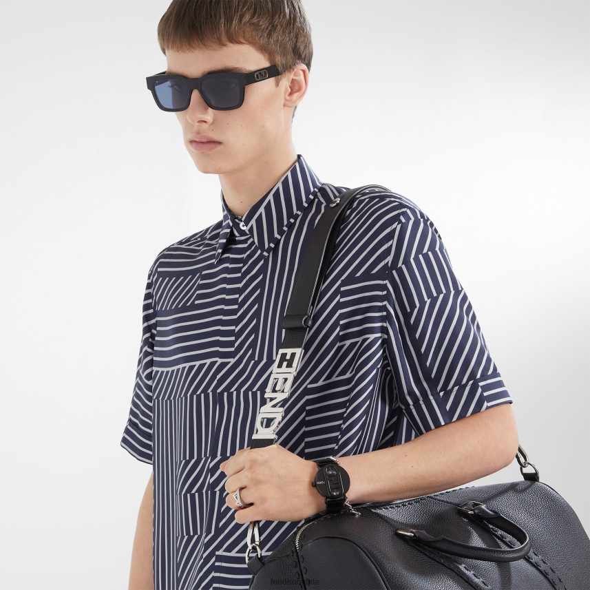 curea de umăr din piele negru Fendi bărbați accesorii 86084L2339