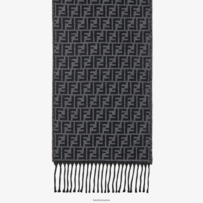 eșarfă de lână negru Fendi bărbați accesorii 86084L2531