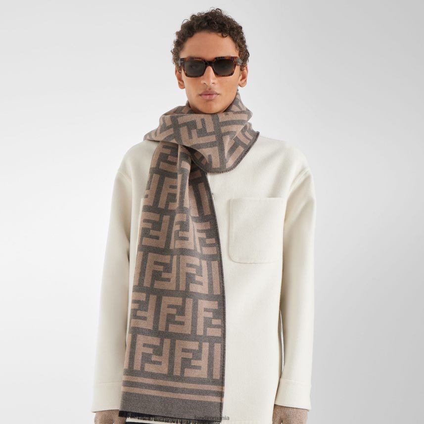 eșarfă de mătase și lână multicolor Fendi bărbați accesorii 86084L2447