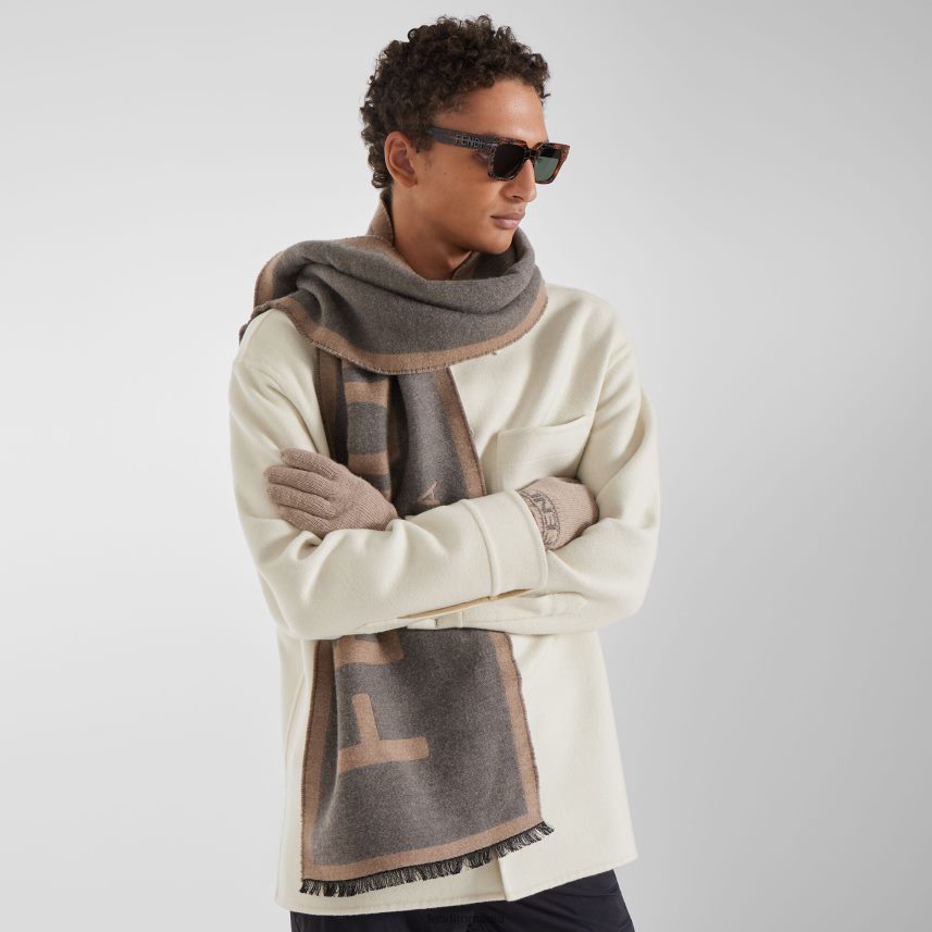 eșarfă de mătase și lână multicolor Fendi bărbați accesorii 86084L2452