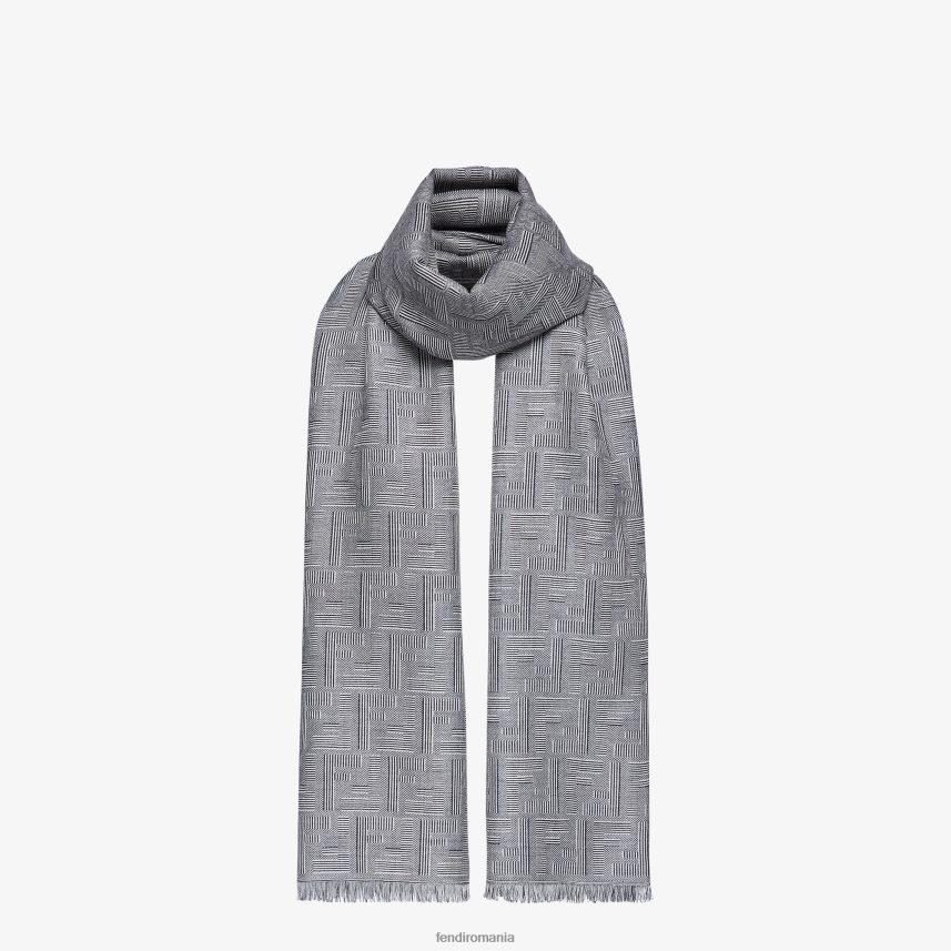 eșarfă din lână și mătase albastru Fendi bărbați accesorii 86084L2545