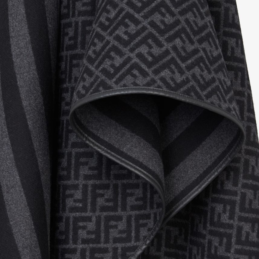 poncho din cașmir negru Fendi bărbați accesorii 86084L2540