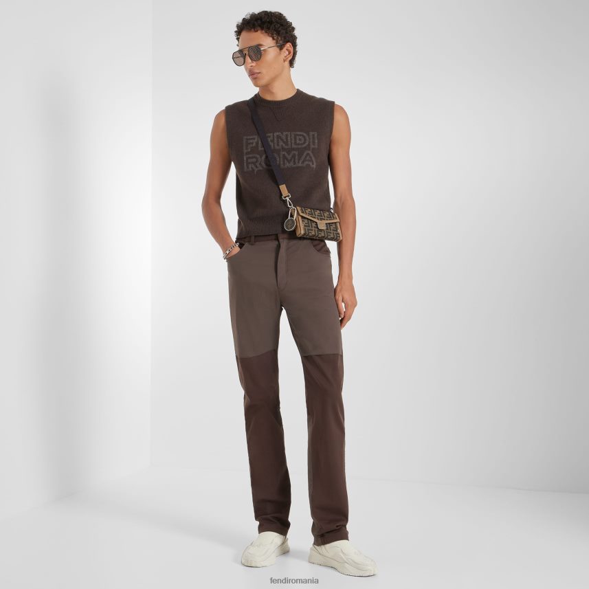 husa pentru chei din material textil maro Fendi bărbați accesorii 86084L2477