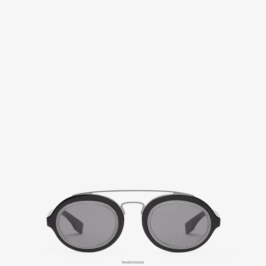 ochelari de soare de prezentare de modă din acetat cu lentile negru Fendi bărbați accesorii 86084L2421