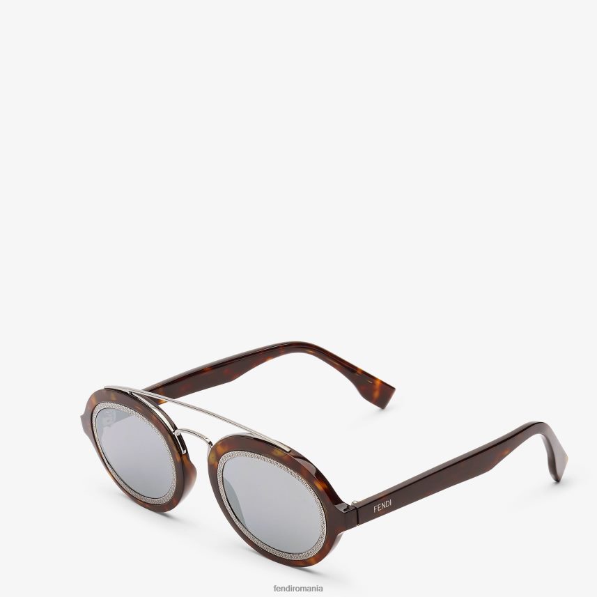 ochelari de soare de prezentare de moda din acetat havana cu lentile Modă Fendi bărbați accesorii 86084L2420