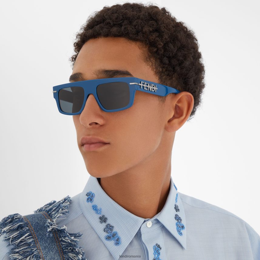 ochelari de soare din acetat grafic albastru Fendi bărbați accesorii 86084L2416