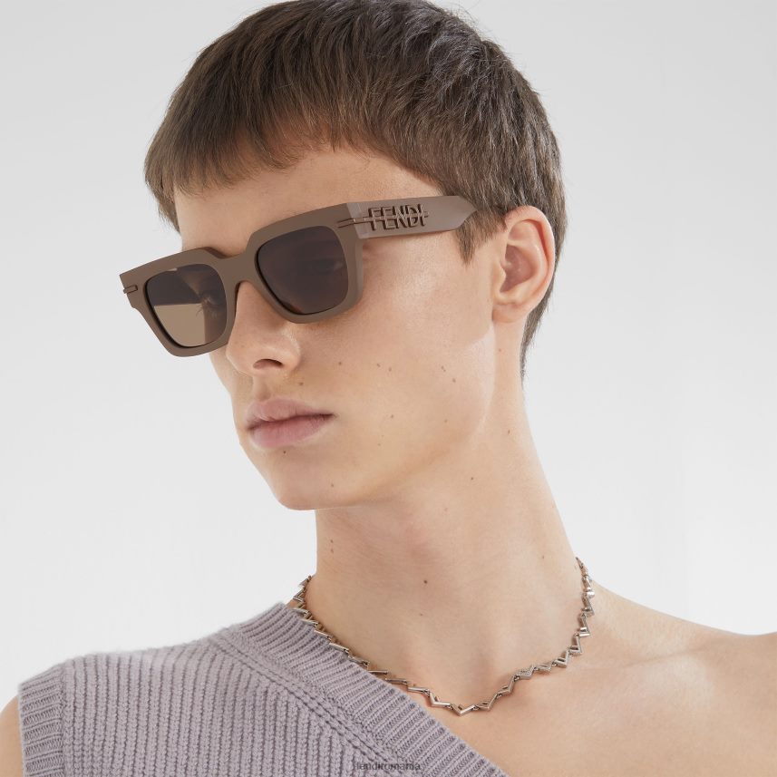 ochelari de soare din acetat grafic bej Fendi bărbați accesorii 86084L2551