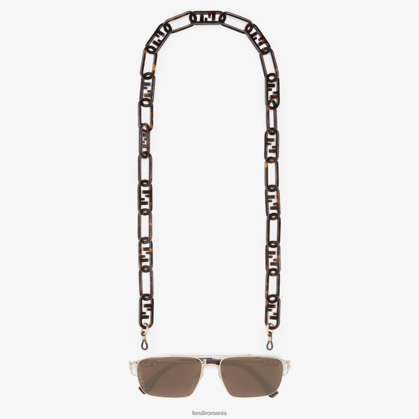 ochelari de soare din metal și lentile cu lanț de ochelari Modă Fendi bărbați accesorii 86084L2430