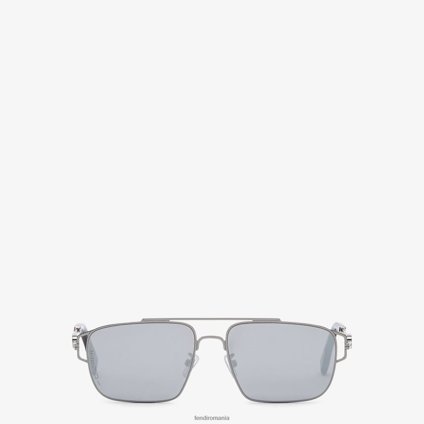 ochelari de soare din metal ruteniu cu lentile de oglinda negru Fendi bărbați accesorii 86084L2444